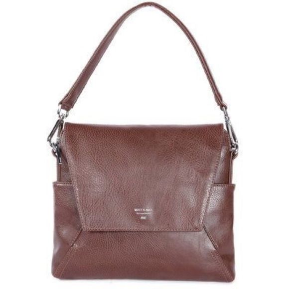 Matt & Nat Minka Dwell Maroon Faux Leather Snap Handbag - Picture 1 of 9